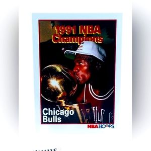Michael Jordan 1991-92 Hoops Chicago Bulls NBA Champions # 543 Basketball W/Trib